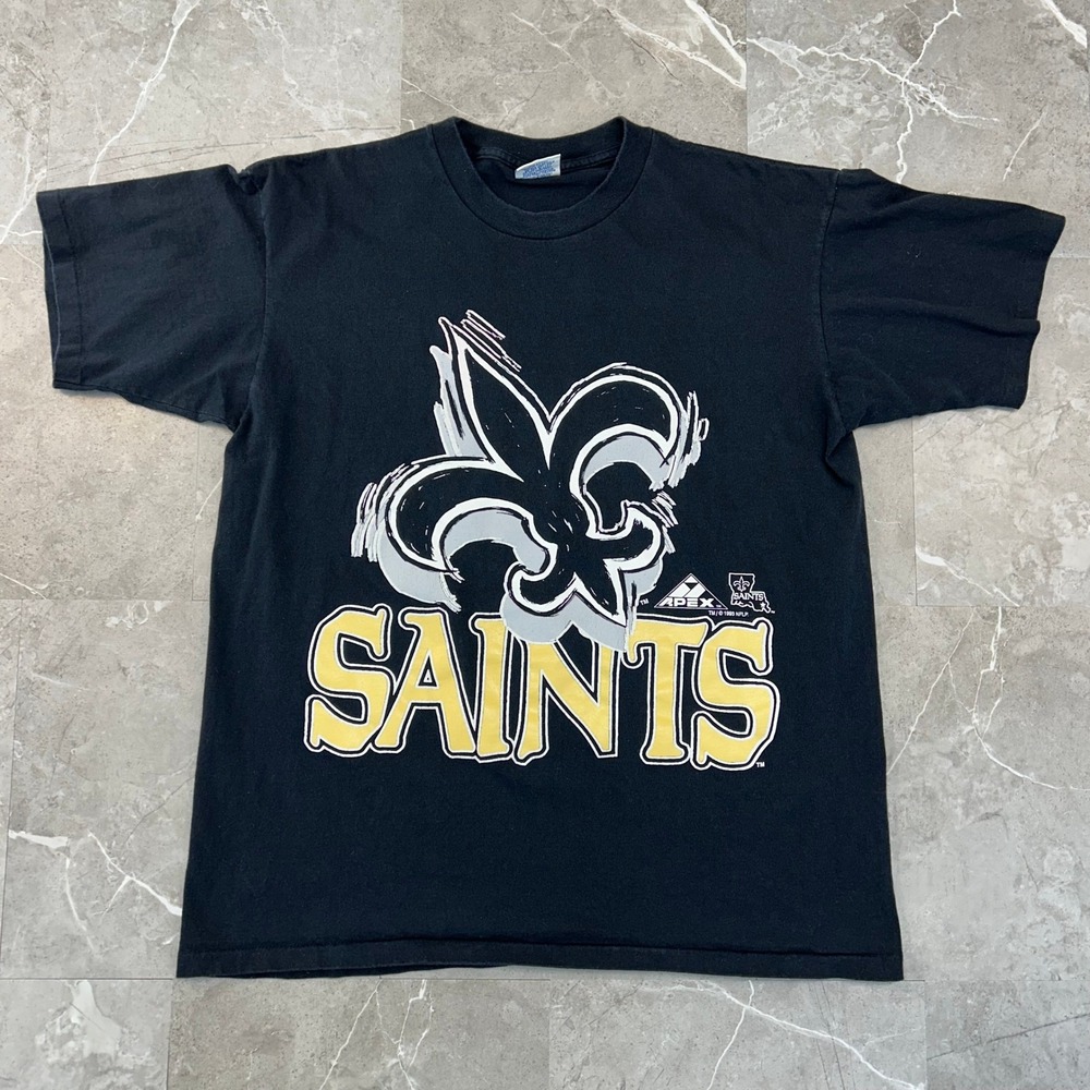 90s Vintage New Orleans Saints Graphic Tee Mens Large Short Sleeve Flur De Lis